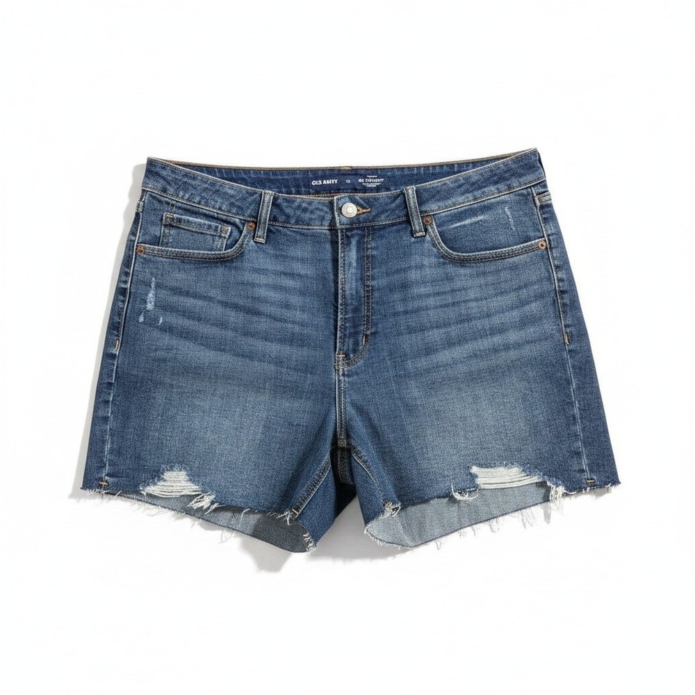 Old Navy 16 Blue OG Straight Cut-Off Denim Jean Shorts Womens Casual